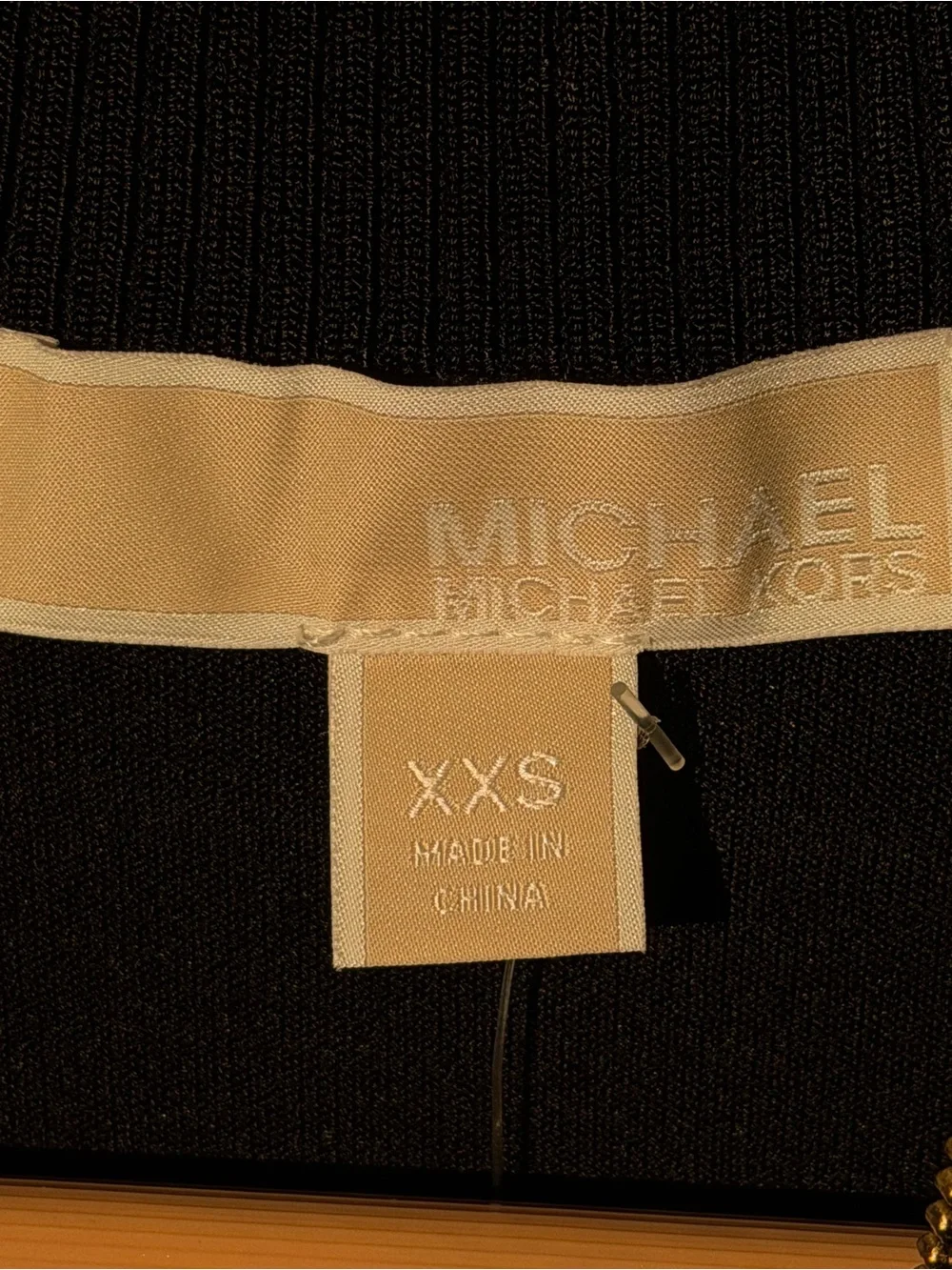 MICHAEL KORS NWT Black Gold Logo Zip Sweater Jacket XXS $175